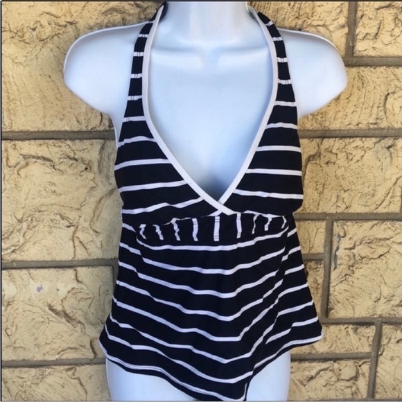 Anne Cole Stripped Swim Top Blue & White 
Size 12 - Picture 2 of 9